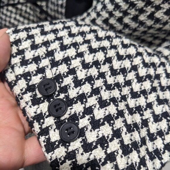 ZARA | Open Back Blazer Dress in Black/White Houndstooth - Picture 8 of 13